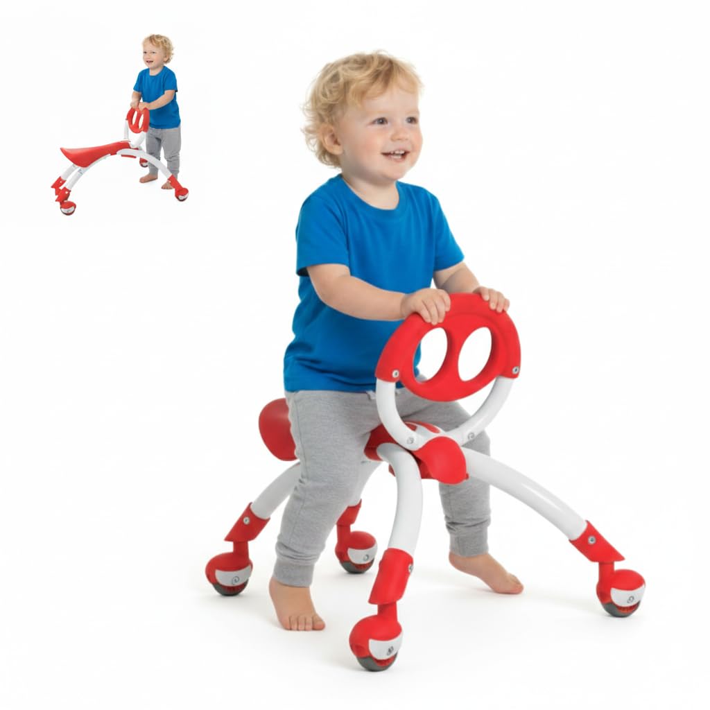 YBIKE Pewi Walking Ride On Toy - from Baby Walker to Toddler Ride On for Ages 9 Months to 3 Years Old, YPIW3, Blue