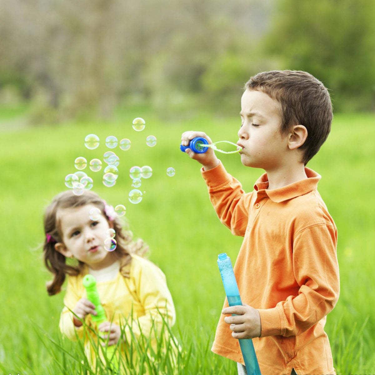 Big Bubble Wand Set, 14 Count 7 Color Outdoor Party Favor Summer Yard Game