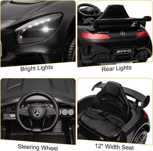 Winado 12V Licensed Mercedes Benz AMG GTR Kids Ride on Electric Car, Black