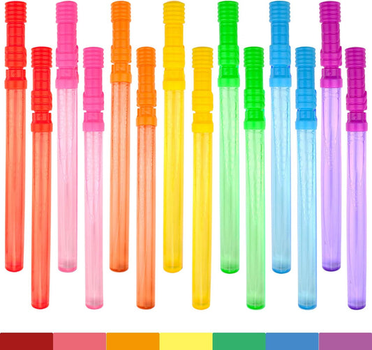 Big Bubble Wand Set, 14 Count 7 Color Outdoor Party Favor Summer Yard Game