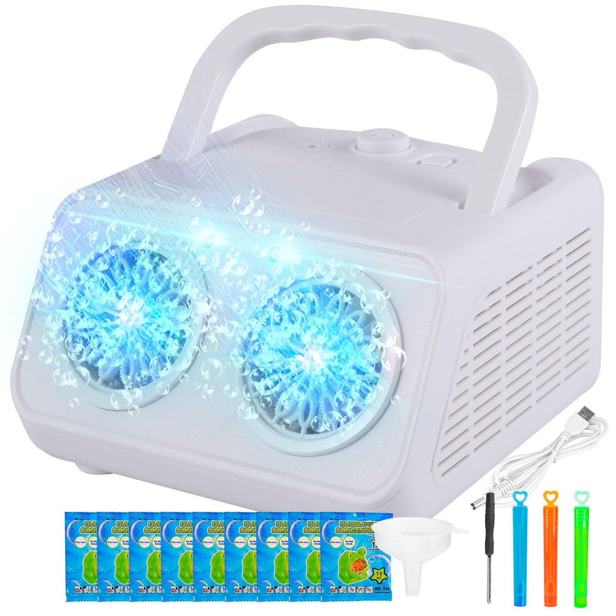 SHCKE Automatic Bubble Machine with 2 Fans,20000+ Bubbles/Min