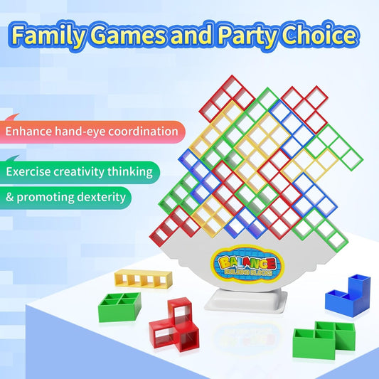 Ziogogco 48Pcs Balance Stacking Blocks Game, Gift for Kids Ages 3-14