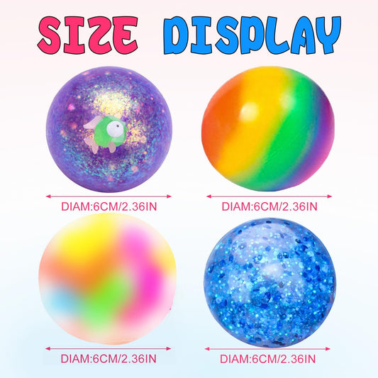 4 Pack Stress Balls, Squishy Balls, Squishy Fidget Stress Relief