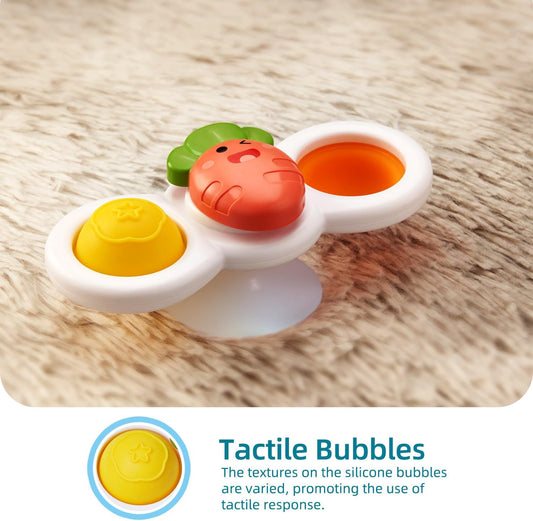 LiKee Strong Suction Cup Rotating Toys, Bath & Travel Toy, for Baby 10M+