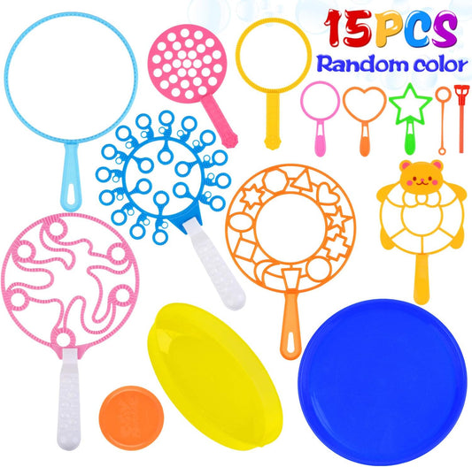 B bangcool Bubble Wands Set - Big Bubbles Wand Funny Bubbles Maker with Tray, Nice for Outdoor Playtime & Birthday Party & Games, Suitable for All Age People