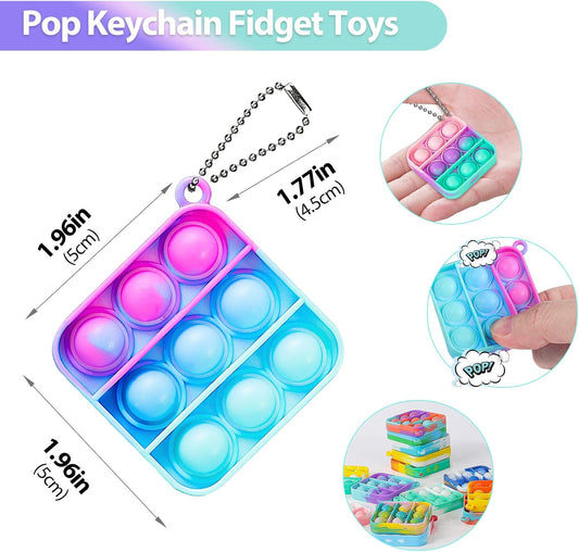 Pop Fidget Toys Bulk Its Party Favors for Kids 30 Pack Mini Pop Keychain It