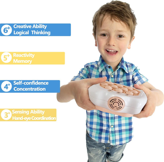 Intoypad Handheld Speed Push Pop Game Fun Sensory Fidget Toy for Kids White