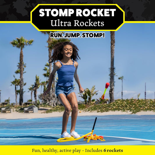 Stomp Rocket Ultra, High-Flying Rocket Launcher for Kids, 6 Rockets