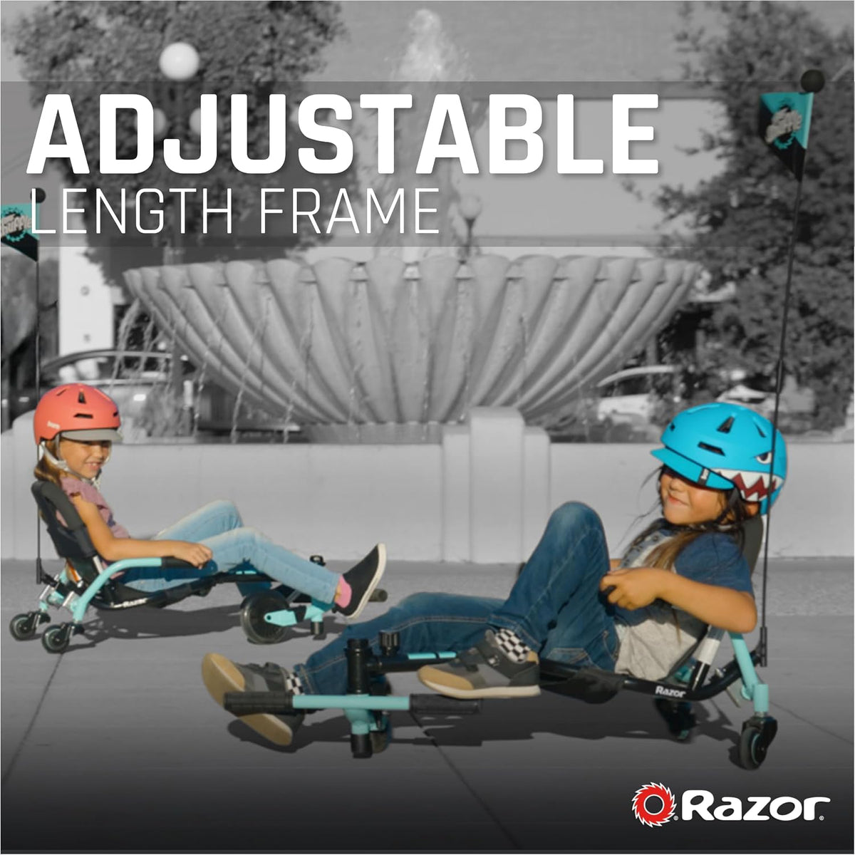 Crazy Cart Shuffle Go Kart | Manual Drift Cart (Black/Teal)
