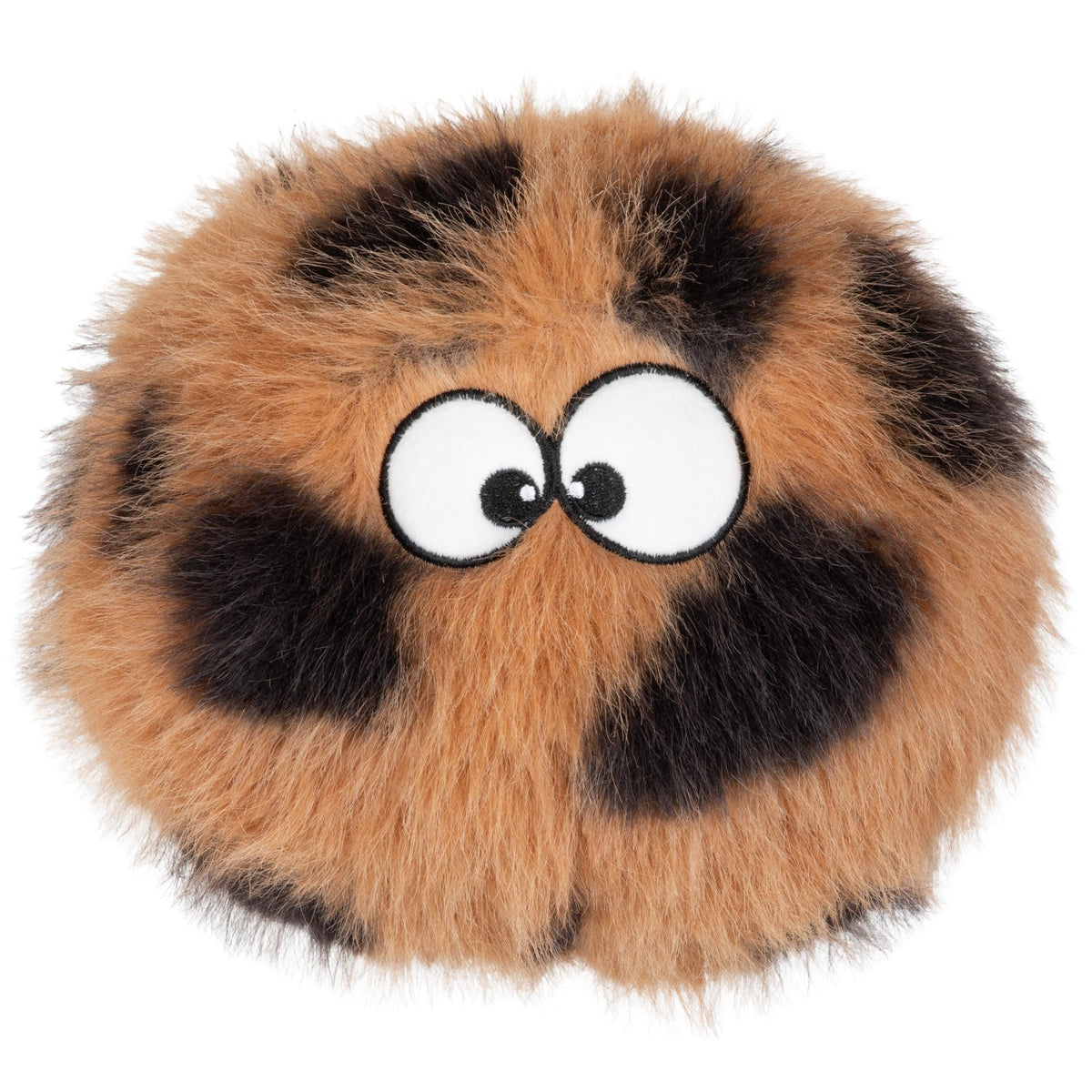 goDog Furballz Squeaky Plush Ball Dog Toy, Chew Guard Technology - Rainbow, Large