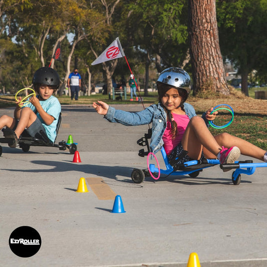 Ezyroller Drifter X Ride On Toy Ages 4-12+ Ideal Weight 40-110 lbs, Blue