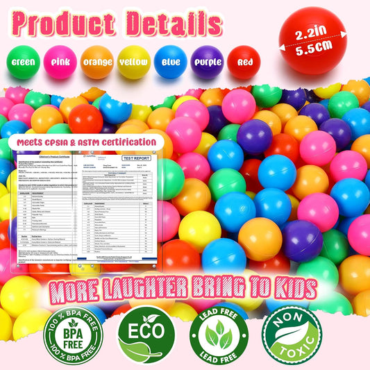 Vanland Ball Pit Balls, Plastic Playpen Balls for Babies Toddlers and Kids