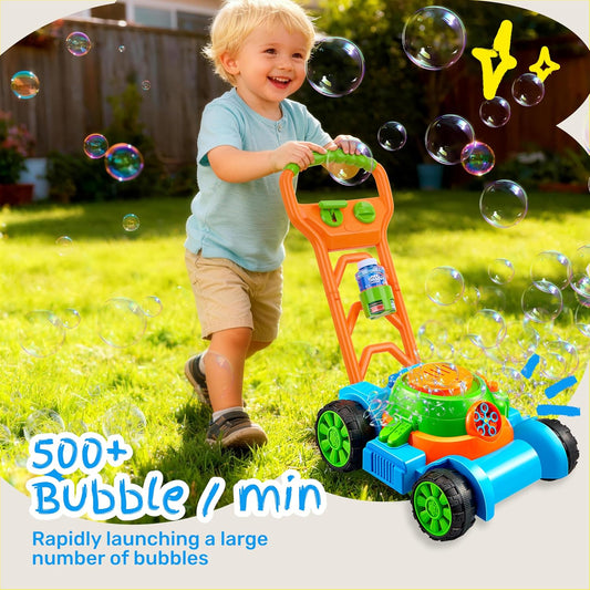 SLOOSH Spill-Proof Bubble Lawn Mower Toddler Toys Bubble Machine
