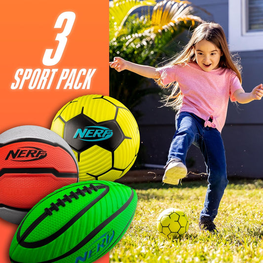 Nerf Mini Foam Sports Ball Set - 3 Pack