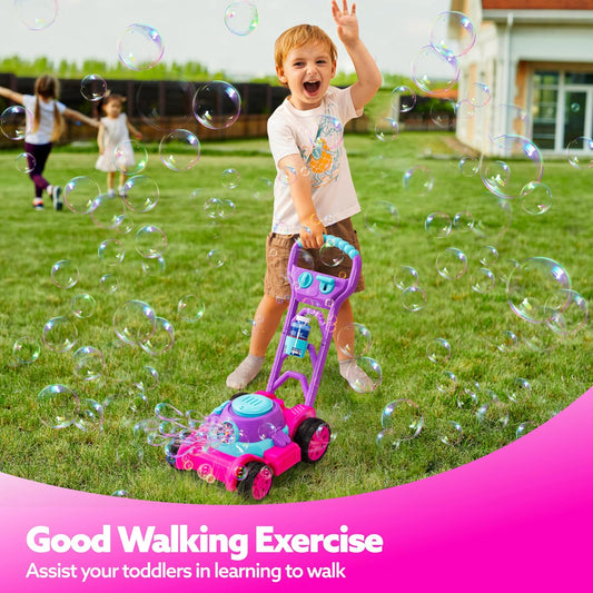 SLOOSH Bubble Lawn Mower Toddler Toys Spill-Proof Bubble Machine