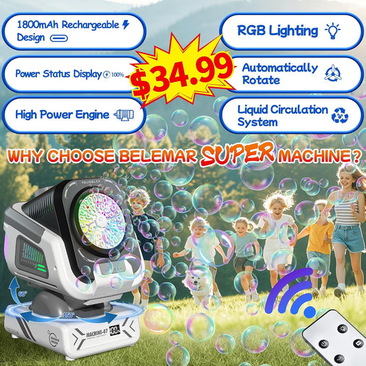 Upgraded Bubble Machine Outdoor Toys for Kids & Wedding Party