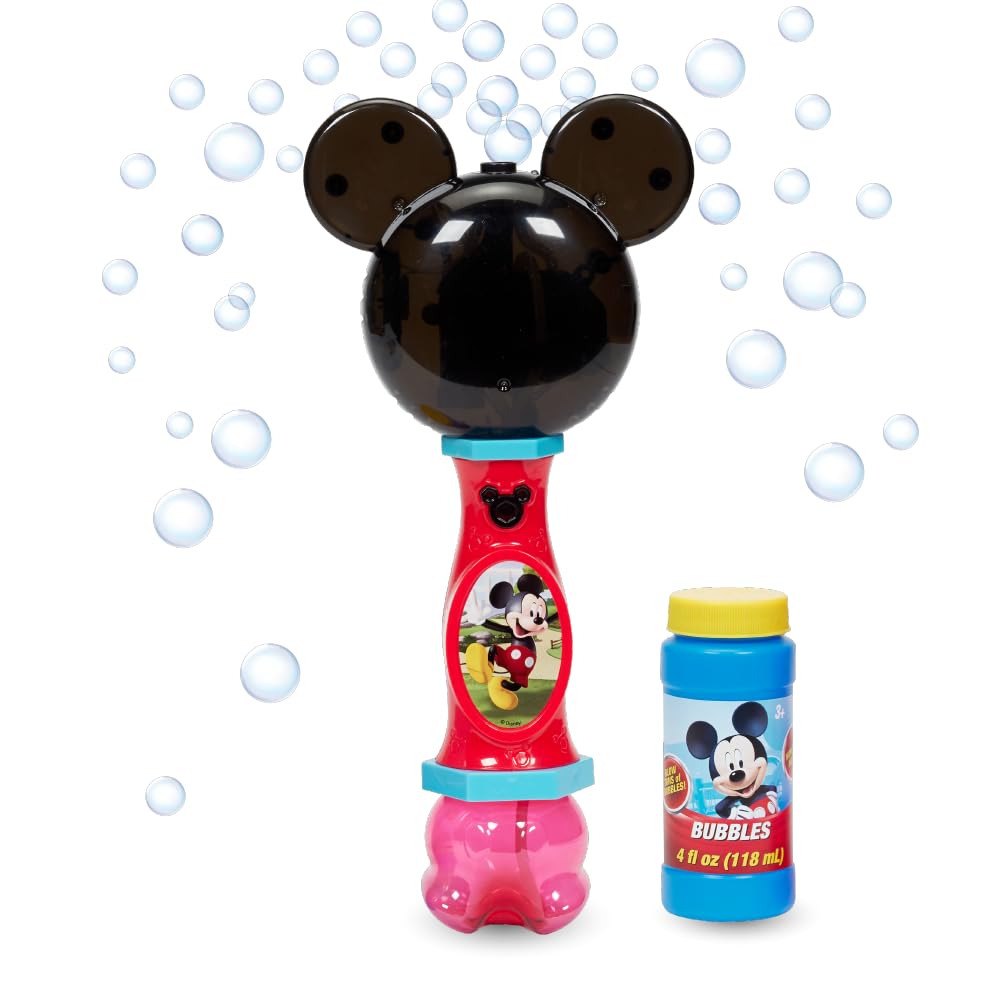 Little Kids Disney Minnie Mouse Light and Sound Musical Bubble Wand, Includes Bubble Solution, Multi (2051)