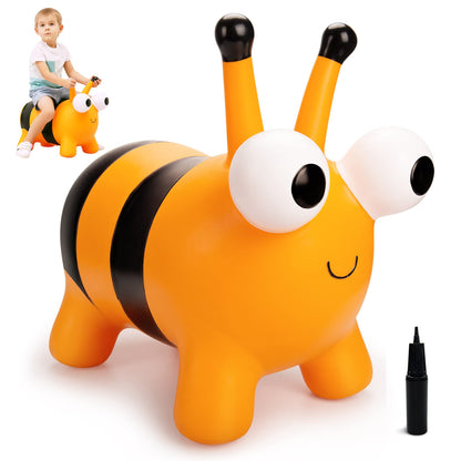 ZOOJOY Bouncy Animals Hopper,Inflatable Horse Jumping Animals for Toddlers, Indoor Outdoor Ride On Horse Hopping Toys for Girls/Boys 2 3 4 5 6 Years Old, Great Gift W/P (Grey)