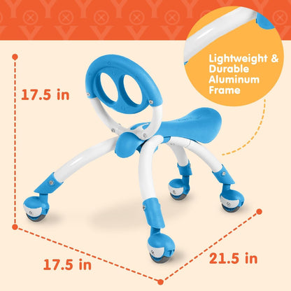 YBIKE Pewi Walking Ride On Toy - from Baby Walker to Toddler Ride On for Ages 9 Months to 3 Years Old, YPIW3, Blue