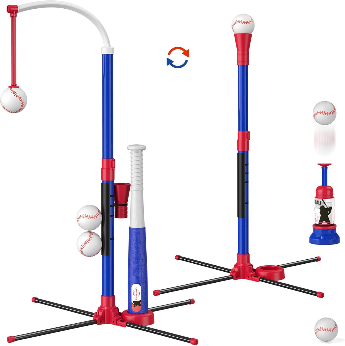 HYES 3-in-1 Baseball Set for Kids with Auto Pitching Machine