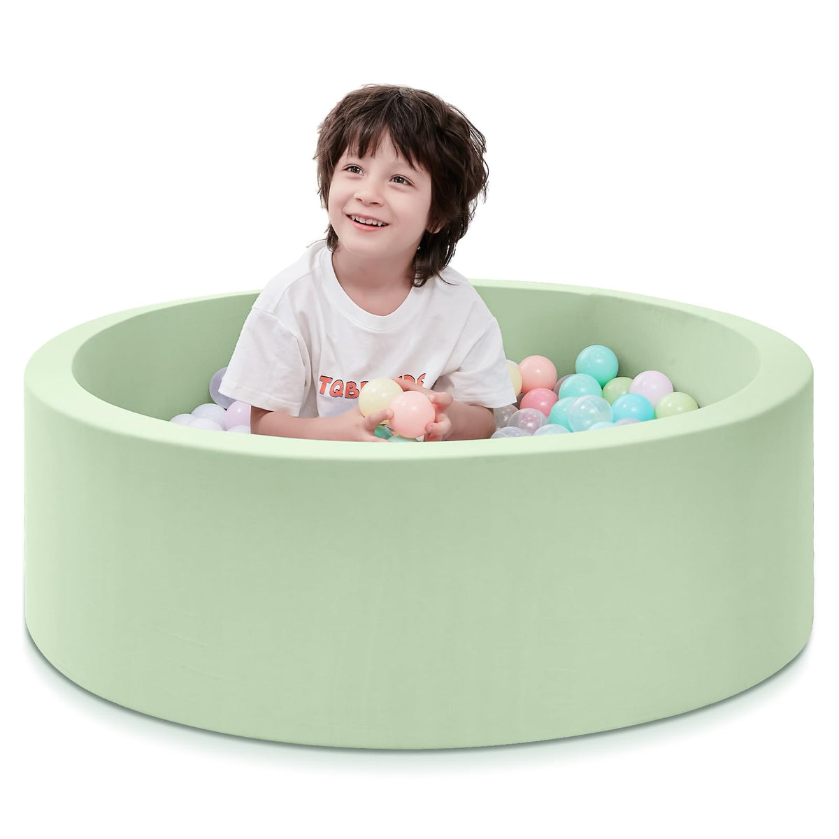 SHJADE Foam Ball Pit, 35.4"x 11.8" Ball Pits for Toddlers-Grey