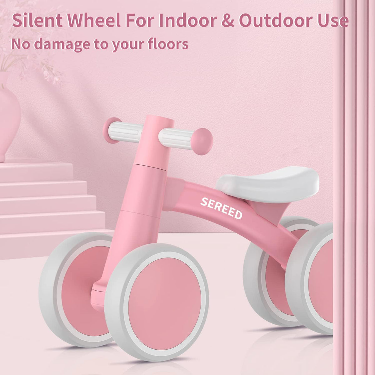 SEREED Baby Balance Bike for 1 Year Old Boy Girl, First Birthday Gift Toy