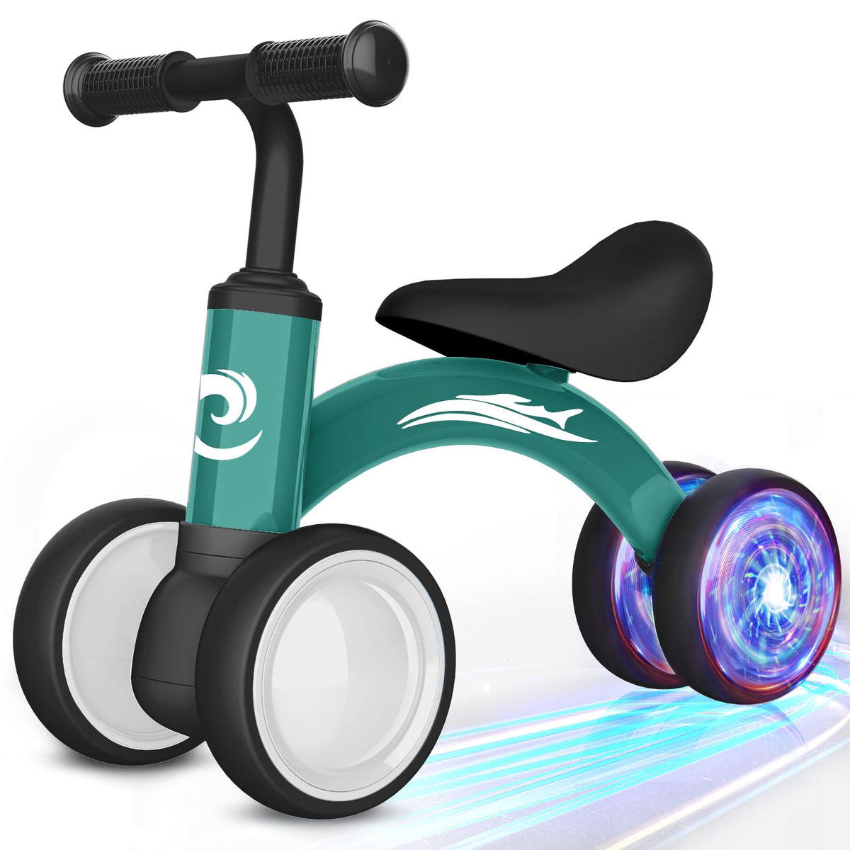 Gamfeiny Colorful Lighting Baby Balance Bike Toys for 1 Year Old Boy Girl Gifts, 10-36 Month Toddler Balance Bike, No Pedal 4 Silence Wheels & Soft Seat First Riding on Toys, 1st Birthday Gifts