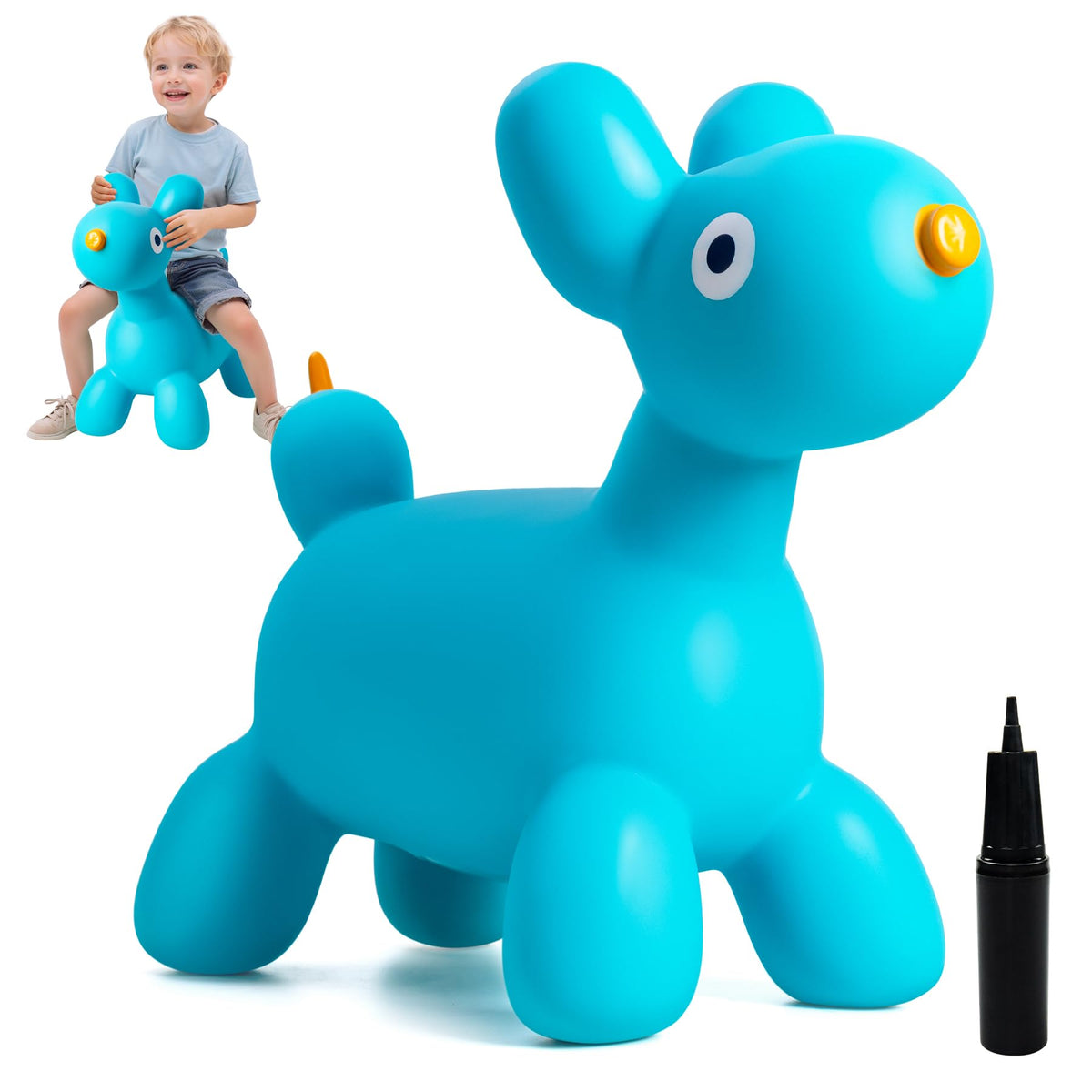 ZOOJOY Inflatable Horse Hopping Toy, Ride-on Bouncy Animal for Toddler 18M+