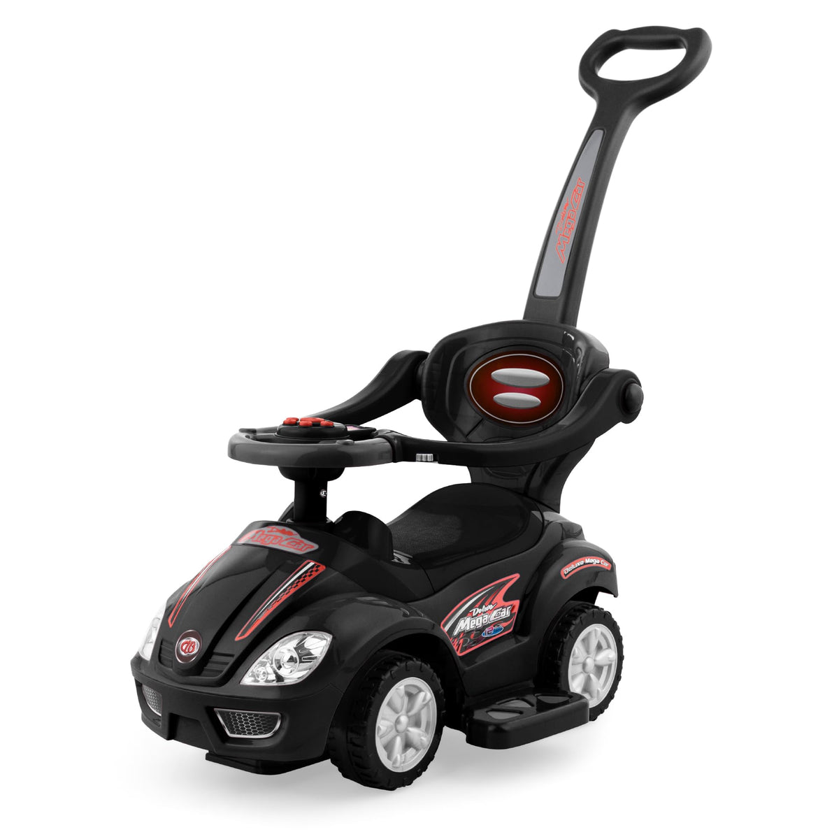 Best Choice Products Kids 3-in-1 Push and Pedal Car Toddler Ride On w/Handle, Horn, Music - Red