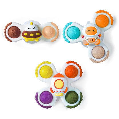 LiKee Strong Suction Cup Rotating Toys, Bath & Travel Toy, for Baby 10M+