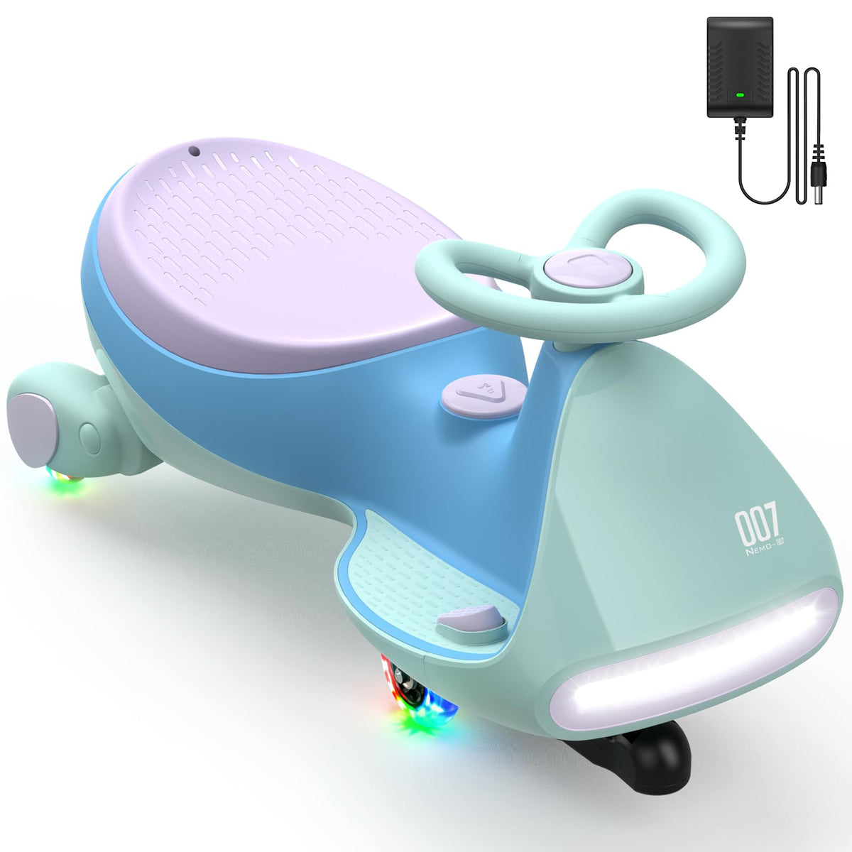 FanttikRide N7 Pro Electric Wiggle Car, Flashing Wheels, for Ages 3+, Blue