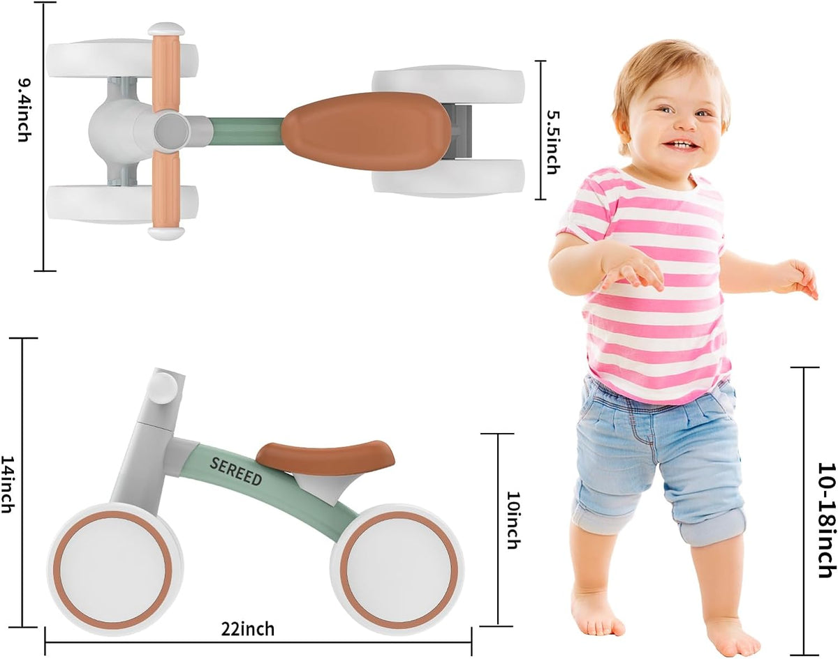 SEREED Baby Balance Bike for 1 Year Old Boy Girl, First Birthday Gift Toy