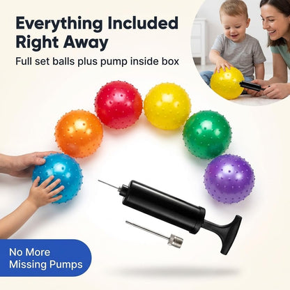 Bedwina 7-Inch Knobby Sensory Balls, Spiky Massage Stress Balls