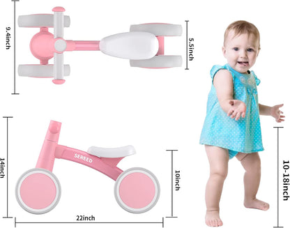 SEREED Baby Balance Bike for 1 Year Old Boy Girl, First Birthday Gift Toy