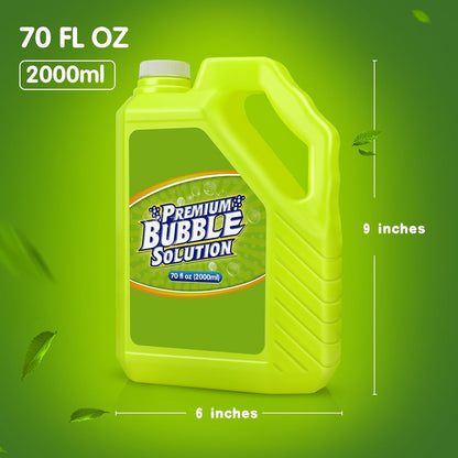 Bubble Solution Refill - 70 OZ Non-Toxic Pre-Mix Refill for Bubble Machine