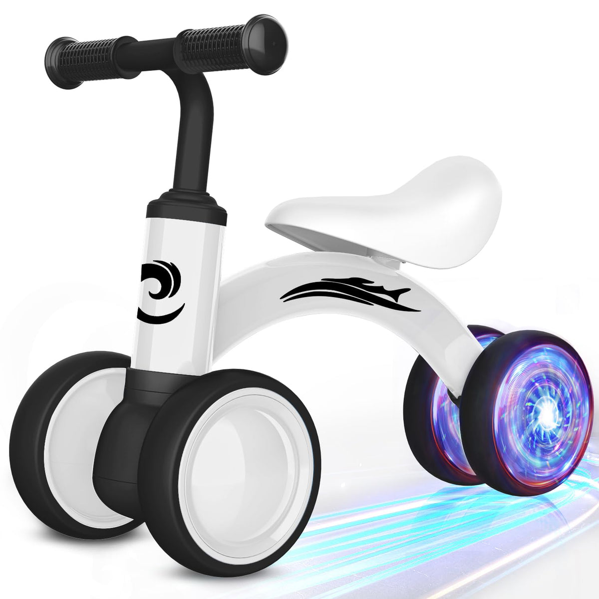 Gamfeiny Colorful Lighting Baby Balance Bike Toys for 1 Year Old Boy Girl Gifts, 10-36 Month Toddler Balance Bike, No Pedal 4 Silence Wheels & Soft Seat First Riding on Toys, 1st Birthday Gifts