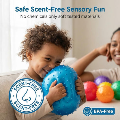 Bedwina 7-Inch Knobby Sensory Balls, Spiky Massage Stress Balls
