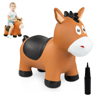 ZOOJOY Inflatable Horse Hopping Toy, Ride-on Bouncy Animal for Toddler 18M+