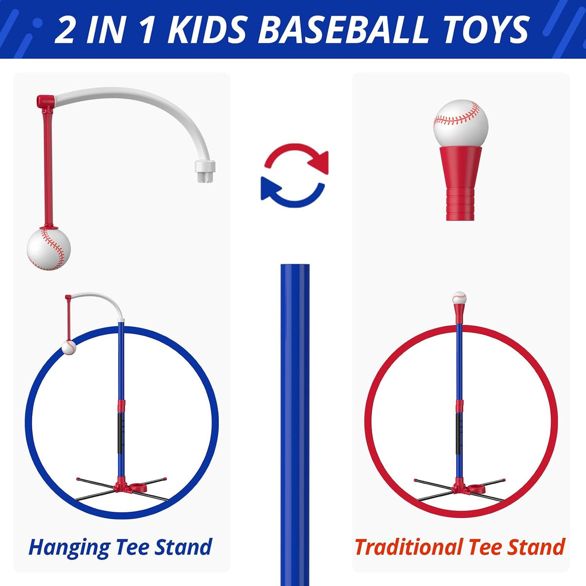 HYES 3-in-1 Baseball Set for Kids with Auto Pitching Machine