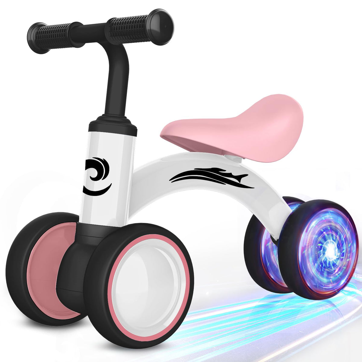 Gamfeiny Colorful Lighting Baby Balance Bike Toys for 1 Year Old Boy Girl Gifts, 10-36 Month Toddler Balance Bike, No Pedal 4 Silence Wheels & Soft Seat First Riding on Toys, 1st Birthday Gifts