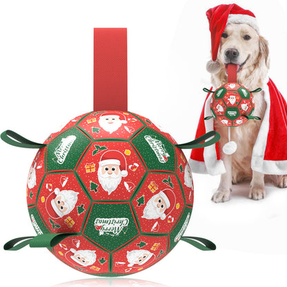 QDAN Dog Balls, 6 Inch Dog Soccer Ball with Straps, Herding Balls for Dogs