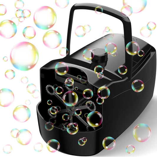 Bubble Machine, Automatic Bubble Blower Maker for Kids or Parties (Black)