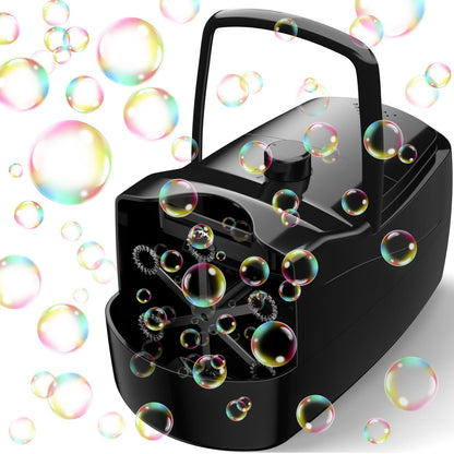 Bubble Machine, Automatic Bubble Blower Maker for Kids or Parties (Black)