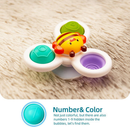 LiKee Strong Suction Cup Rotating Toys, Bath & Travel Toy, for Baby 10M+