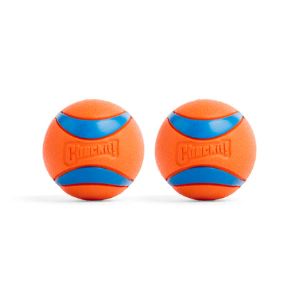 Chuckit! Ultra Ball Dog Toy with Cleaning Bucket, Medium 2.5-in, 8-Pack
