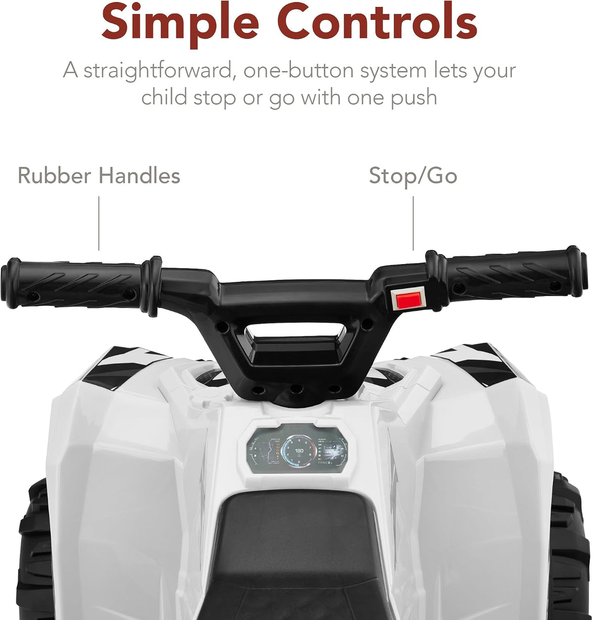 Best Choice Products 6V Kids Ride On Toy, 4-Wheeler Quad ATV Play Car w/ 1.8MPH Max Speed, Treaded Tires, Rubber Handles, Push-Button Accelerator - White