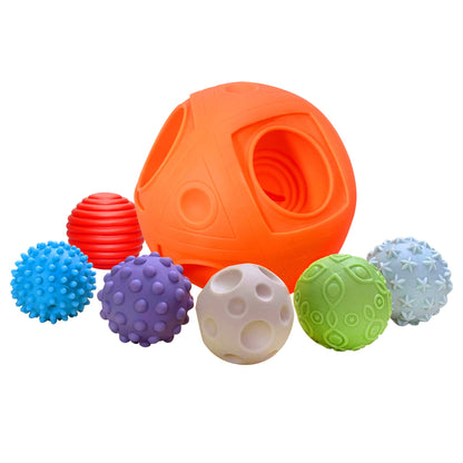 Baby Textured Multi Sensory Toys Massage Ball Gift Set BPA Free for Toddlers 1-3 Soft Balls Montessori Infant Baby Toys 6 to 12 Months 6 Pack