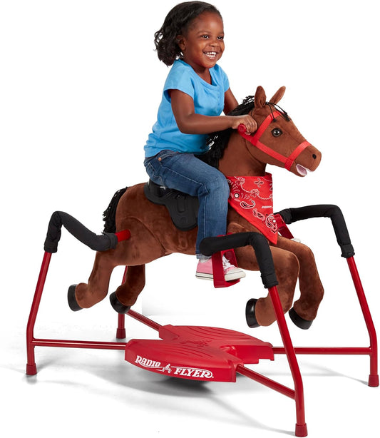 Radio Flyer Chestnut Interactive Riding Horse, for Ages 2-6, Ride On Toys