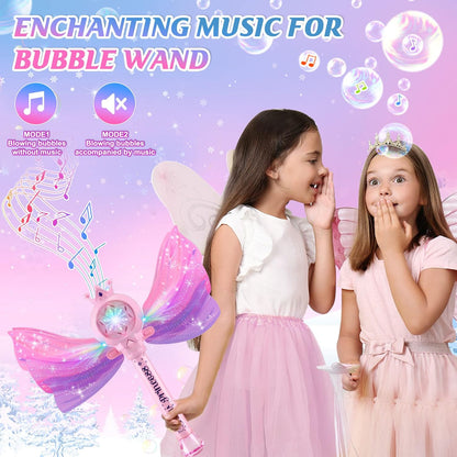 Bubble Wand for Kids, LED Light Music Bubble Toys Girl Gifts Age 3+