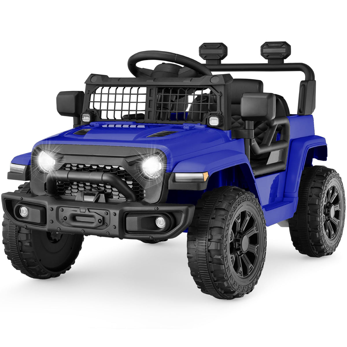 Best Choice Products Jumbo 12V Kids Electric Vehicle Toy Ride On Car with Parent Remote Control for Toddlers, Seat Harness, 65 lb Weight Capacity, Spring Suspension, 3.7 MPH Max Speed - Light Blue